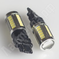 Светодиодная автолампа 3157 33 5630smd с линзой 12-24