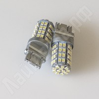 Светодиодная автолампа 3157 жёлтый+белый 60 3528SMD 12В